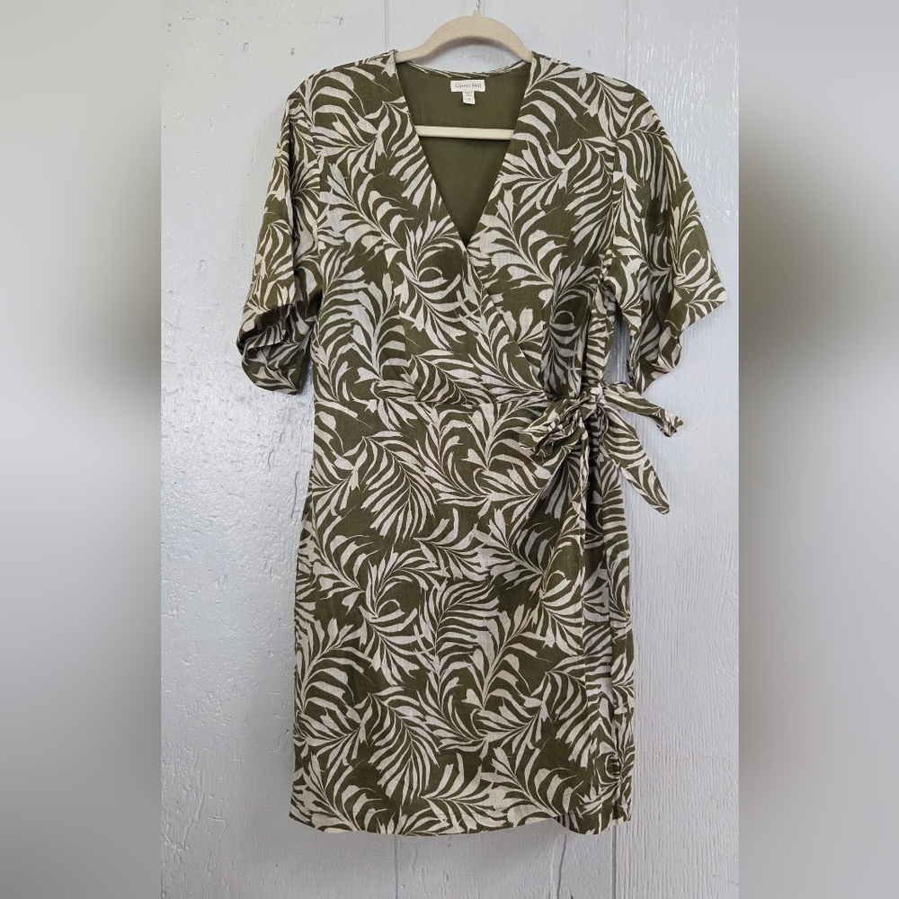 ☀️ Garnet Hill Linen Wrap Dress size 10